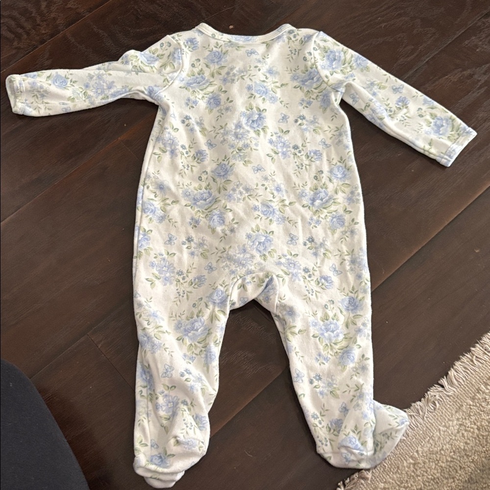 Nicole Miller Blue Floral Footie - Picture 2 of 3